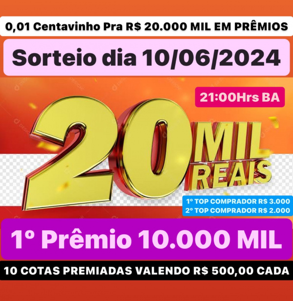 SEGUNDA FEIRA COM R$ 20MIL EM PRÊMIOS